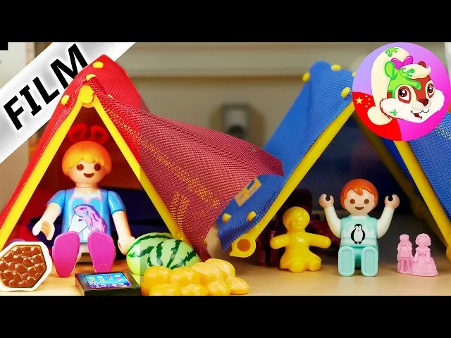 摩比游戏小电影 playmobil 艾玛汉娜小朋友在家的24小时全天挑战